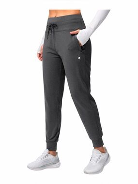 Gradual High-Waist Drawstring Active Joggers in Charcoal